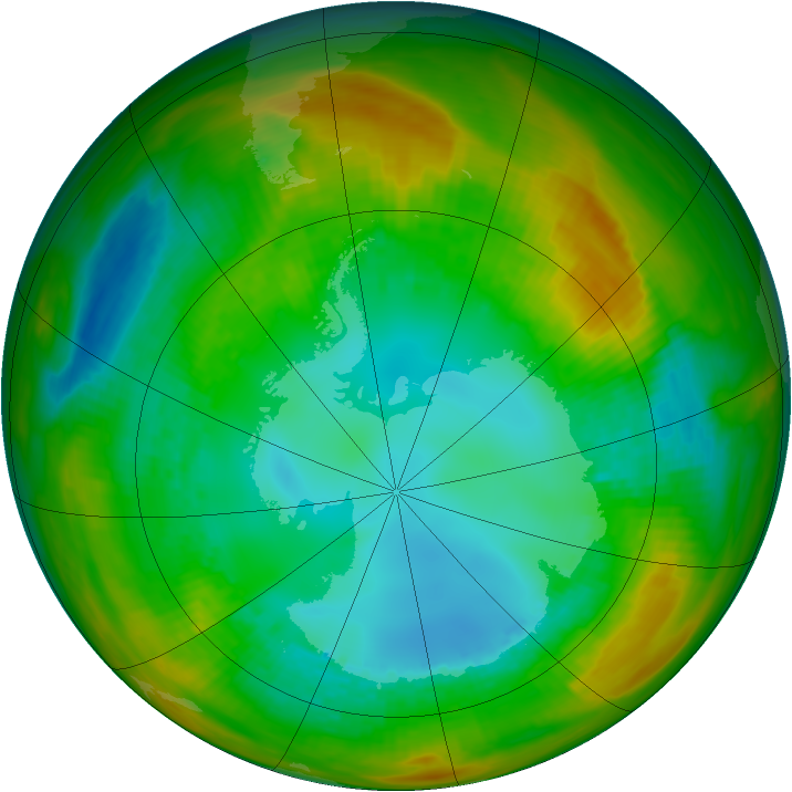 Antarctic ozone map for 11 August 1981